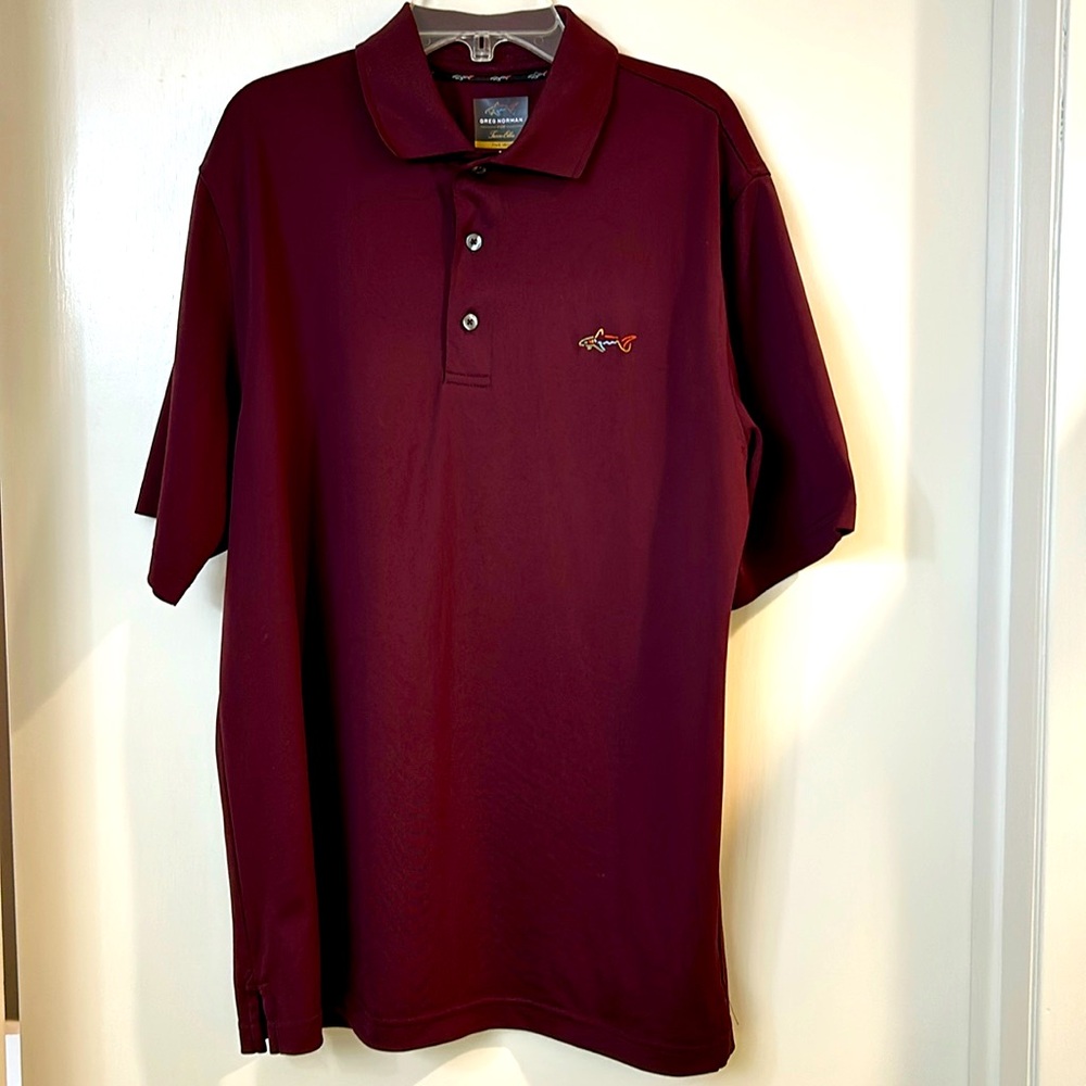 Greg Norman golf shirt, maroon/burgundy, size S